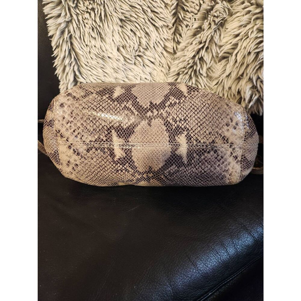 Michael Kors Jet Set Chain Snakeskin embossed Gather Shoulder Tote with CROSSBOD - Picture 8 of 14